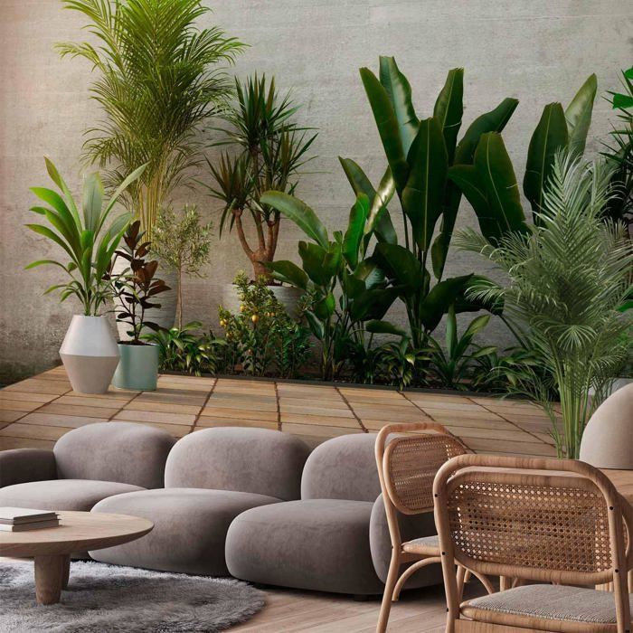 Papier Peint Panoramique Plantes 350x256 cm - Décoration murale moderne ...