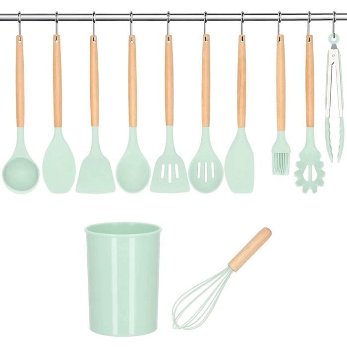 Set 12 Ustensiles De Cuisine Camping – Couteaux, Pince, Spatule, Louche, Planche à Découper – Sac Nylon Imperméable – Passe Lave-Vaisselle