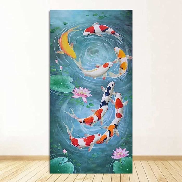 LXLXQ Toile Peinture Koi Poisson Carpe Affiche Animal Mur Art Photo Imprimer Salon Moderne Décor À La Maison (50x70cm/19,7 × 27,9 Pouces) Sans Cadre