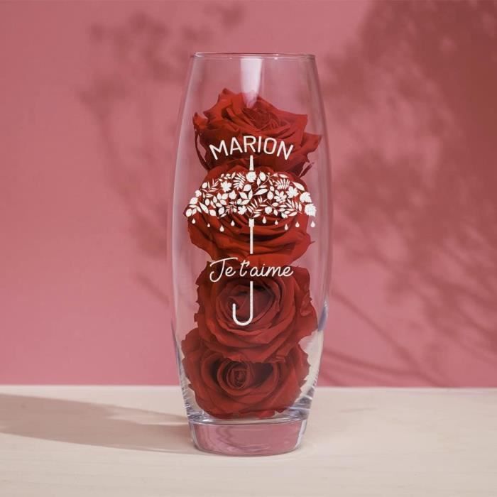 Vase En Verre Transparent Fond Epais Je T Aime Vase 