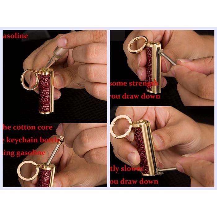 Briquet Porte-Clés Permanent, Rechargeable Au Kérosène, Étanche, D