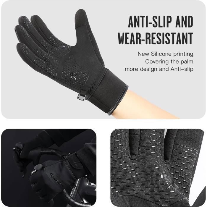 Gants de cyclisme imperméables pour hommes, pour Sports de plein air, course à pied, moto, Ski, écran tactile, en polaire, antidérapants, chauds, doigts complets, hiver