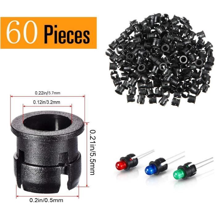 RUNCCI-YUN 65Pcs LED 3mm Vert Pré-câblées 12V + Supports - Diodes Électroluminescentes Pour Voiture, Jouets, Modélisme