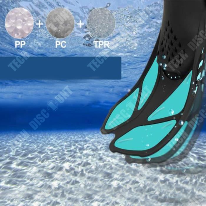 Udbrud Palmes Courtes Réglables Taille 32-36 - Palmes Natation Snorkeling Antidérapantes Pour Adultes