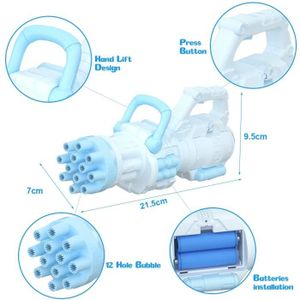 Pistolet à Bulles Automatique Pour Enfants Avec LED - 6000 Bulles, Réservoir 50ml, Jouet Extérieur Magique Bleu Pour Fêtes, Pâques Et Mariages