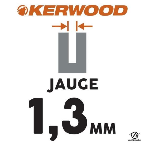 Guide tronçonneuse Kerwood 50 cm .325 1,3 mm. 78 maillons. 20C2KLWA