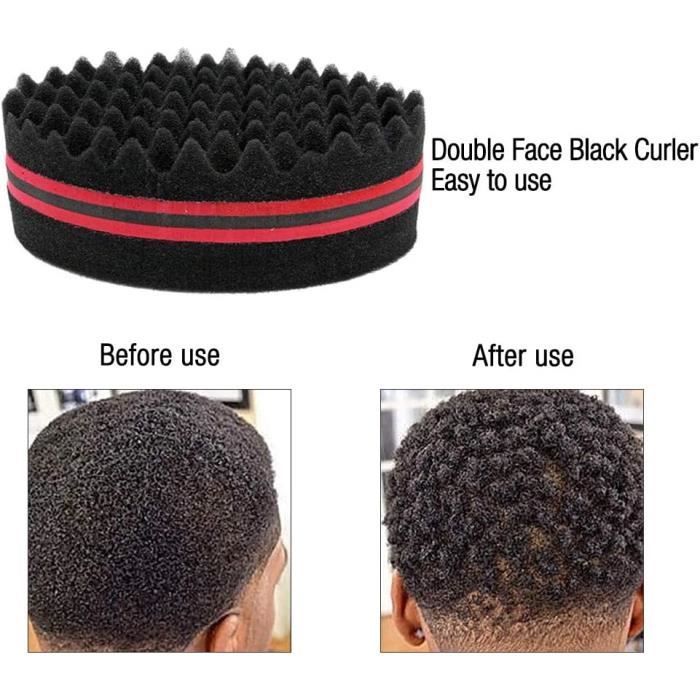Double Side Barber Brosse à cheveux Éponge Verrouillage Afro Curl Twist  Dreads Coil Wave