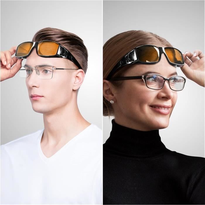 Surlunettes De Soleil Polarisees Teintees Jaune Avec Etui Lunettes Surlunette Solaire Antireflet Uv400 Pour Lunettes De Vu u4658 Achat Vente lunettes de soleil Cdiscount