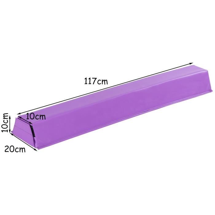 Poutre d'équilibre pliable sectionnelle Entraînement Gymnastique longueur  2,4 m largeur 10 cm hauteur 6 cm surface en suédine - Costway