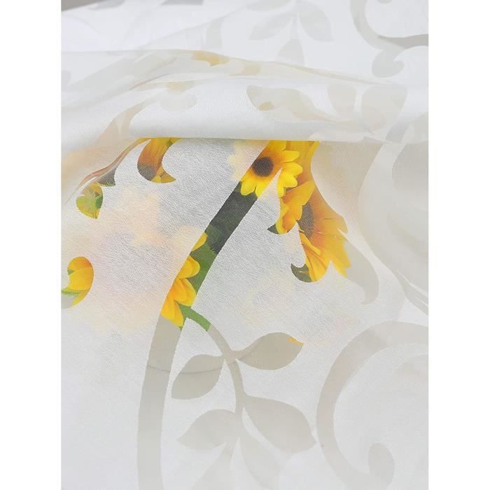 Rideaux Voilage La Brodeuse - Lot De 2 Rideaux Blancs 60 X 160 Cm - Motif Cygne Brodé