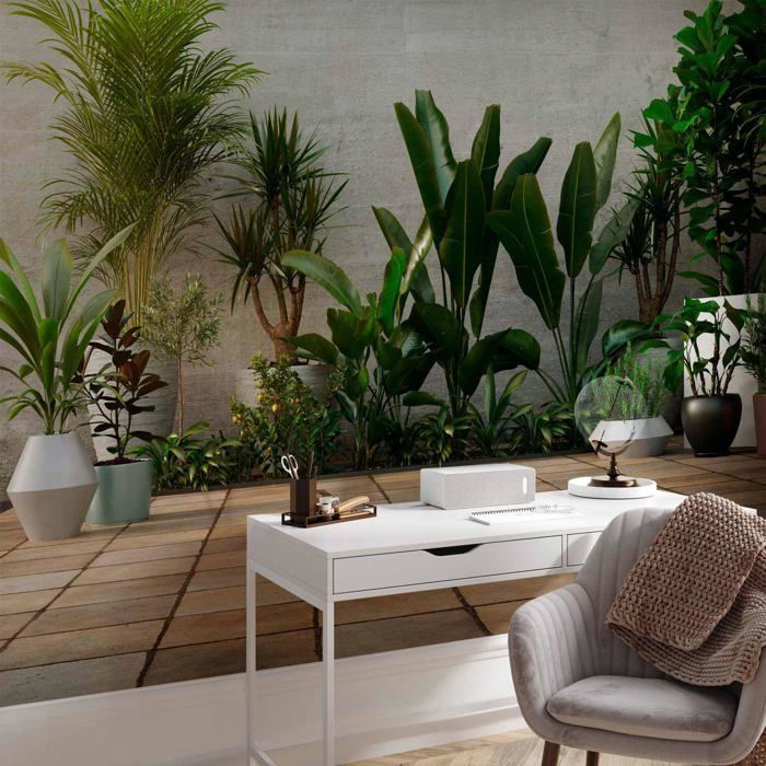 Papier Peint Panoramique Plantes 350x256 cm - Décoration murale moderne ...