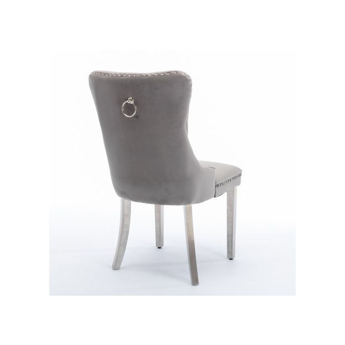 Wahson Lot de 4 Chaise Salle à Manger en Velours Chaise de Cuisine avec Pieds en Métal, Chaise de Salon pour Chambre/Restaurant(Vert