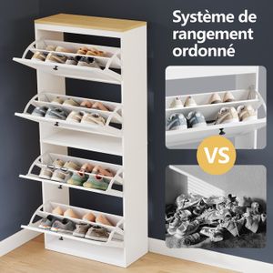 Étagère à chaussures empilable en métal à 4 niveaux - 24 paires. Colour