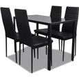 5 pcs Ensemble de table pour salle à manger Ensemble de Table et Chaise noir-0