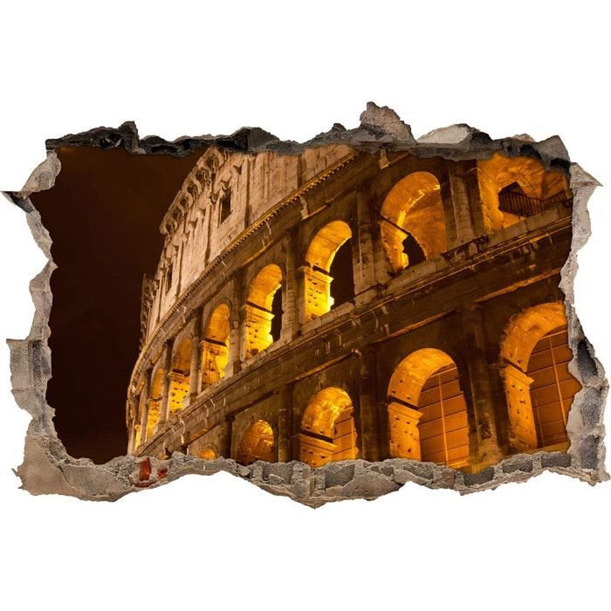 Amphitheatre Antique A Rome La Nuit Paroi Percee En 3d Look Mur Ou Format Vignette De La Porte 92x62cm Stickers Muraux Sticke Achat Vente Stickers Soldes Cdiscount