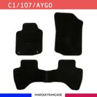 AUTO-SWEET Tapis de voiture - Sur Mesure pour C1 / 107 / AYGO (2005 - 2014) - 3 pièces - Tapis de sol antidérapant pour automobile