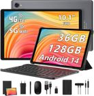 Tablette Tactile 10.1 Pouces HEASUR, Android 14, 36Go+128Go, 1920*1200, 4G LTE/5G Wifi, Octa-Core, 8000mAh, Clavier souris, Gri