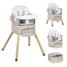 Leogreen Chaise Haute Bébé 4 en 1, Réglables en Hauteur, Chaise Haute Portable et Légère Bébé Pliable (Gris)