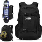 FREEBIZ Sac à Dos Sport avec Pliable Basketball Football Net Sac Skate-board Sac à Doc Ordinateur Portable avec Pris USB Noir