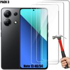 Protection d'écran - E.F.Connection - Redmi Note 13 - Verre Trempé - Pack de 3 - Antichoc 9H
