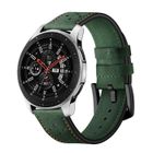 WEWOO Bracelet pour montre connectée appliquer la sangle de sport en cuir à œillets Samsung Galaxy Watch Active 22 mm vert armée - 453084