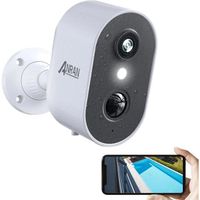 ANRAN C2 Caméra Surveillance WiFi sans Fil Batterie Audio Bidirectionnel Vision Nocturne Colorée Sirène Alarme, Mouvement PIR,