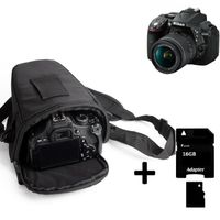 Pour Nikon D3500 Sac appareil photo reflex Saccoche Étui pouchette  + 16GB mémoire Gadget anti-choc DSLR SLR caméra protection