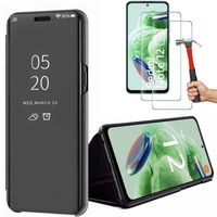 2 Verres Trempés + Coque pour Xiaomi Redmi Note 12 5G Noir Intégrale Anti-Rayures Miroir Elégante Protection 360°