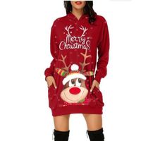 Robe De Noël Femme- Pull De Noël Famille- Sweat À Capuche Hiver Chaude Poche À Manches Longues Pull Noel  SWEATSHIRT Noël  -  tête 1