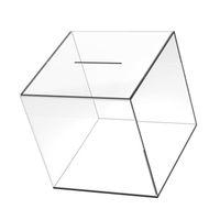 Pwshymi boîte d'économie d'argent Pwshymi tirelire pour adultes Tirelire en acrylique transparent de 12cm, Cube deco statuette