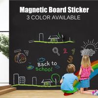 Ywei 45X100CM Papier Peint Magnétique Amovible Sticker Mural Enfants Craie Planche à Dessin Auto-adhésif Bureau Note Tableau NOIR