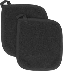 2 Pièces Maniques De Cuisine Silicone & Coton – Résistantes à La Chaleur Jusqu'à 100°C + Sac De Rangement, Gris