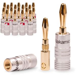 20 Fiches Banane Poppstar Dorées 24 Ct - Pour Câble Enceinte Jusqu’à 6 Mm²