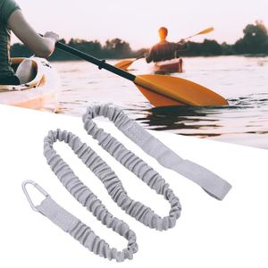 KAYAK Laisse de pagaie de kayak élastique en nylon anti-perdue - ATYHAO - Pour canoë-kayak, surf et rafting - Gris