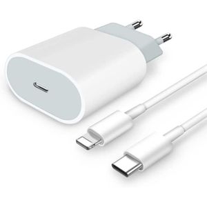Pour Apple I phone Chargeur d'éclairage Chargeur mural USB C Charge rapide  20 W PD (certifié MFI) Adaptateur avec câble d'éclairage de 0,9 m  Compatible avec iPhone 13/13 Pro/12/12 Pro, 11/10/XX 