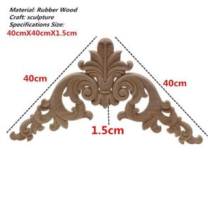 PiniceCore Nouveau Naturel Floral Bois Sculpt/é Decal Coin Appliques Murales Cadre Portes Meubles en Bois Figurines D/écoratives Sculpture sur Bois Artisanat 1pc