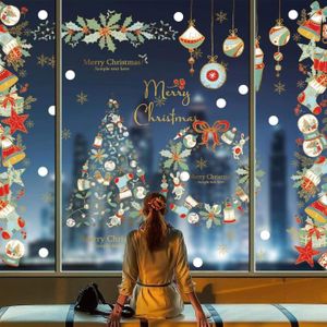 Umipubo réutilisable nouveau Noël Autocollant Mural À faire soi-même Père Noël Arbre de Noel Fenêtre