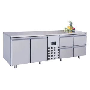 Réfrigérateur tiroir 700 TABLE RÉFRIGÉRÉE 2 PORTES ET 4 TIROIRS MONOBLO