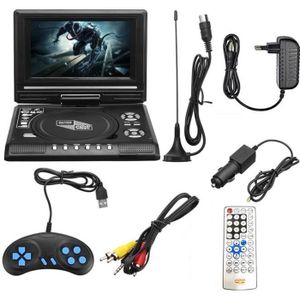 KCR Lecteur DVD Portable 10,1 Pouces, TV intégrée DVB-T2 avec écran LED  pivotant et/USB/HDMI/AV, Batterie Rechargeable et Deux Haut-parleurs stéréo  : : High-Tech