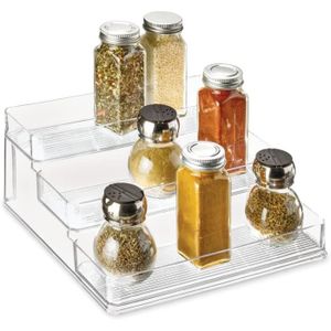MEUBLE A EPICES rangement cuisine, grande étagère de rangement en plastique à 3 niveaux, étagère à épices pratique pour épices ou ingrédients, 116