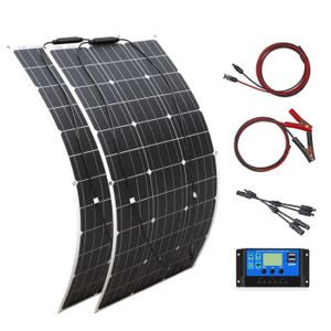 KIT PHOTOVOLTAIQUE Kit de panneaux solaires flexibles 200W 2 * 100W 1