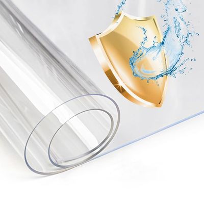 Anro Nappe transparente lavable en film transparent avec ourlet, PVC, gris clair, 100x140cm
