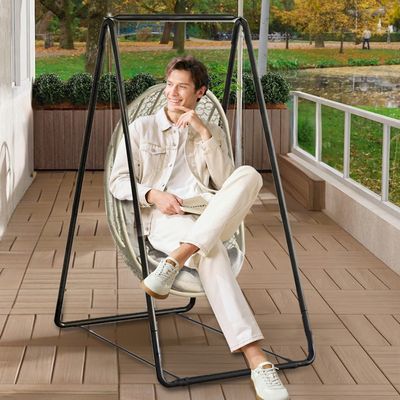 Hamac Jardin XXL 190×150 Cm Coton 200 Kg - Bandes Arc-en-Ciel Avec Sac, Mousquetons Et Sangles