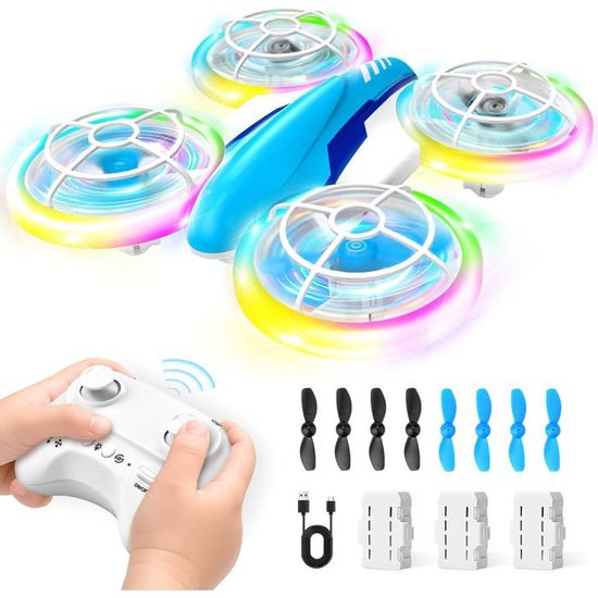 Hengjierun Drones pour Enfants, Mini Drone UFO LED pour Enfants, 360