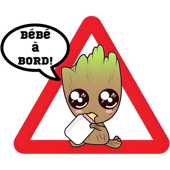Bebe A Bord Groot Autocollant Sticker Adhesif Logo 393 Taille 8 Cm Cdiscount Auto