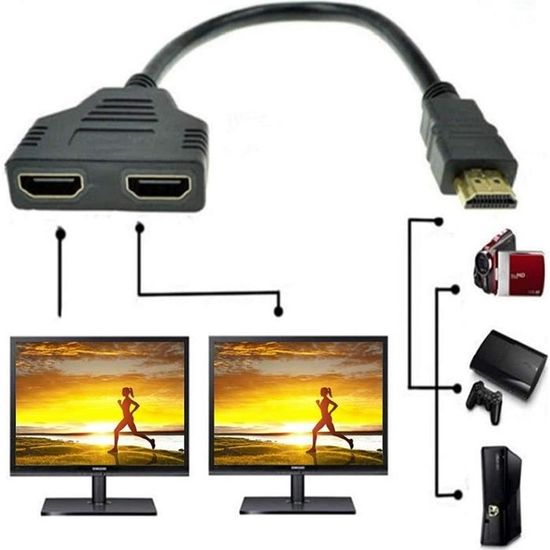 Double HDMI Femelle Multiprise hdmi switch splitter - Cdiscount TV Son Photo