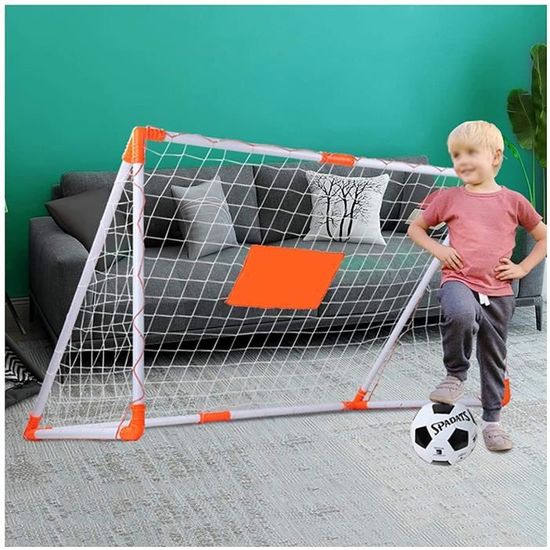 Lot De 2 Buts De Foot Pliables Enfant – Filet Nylon, Fibre Verre, 1,8 Kg, Clous U, Sac