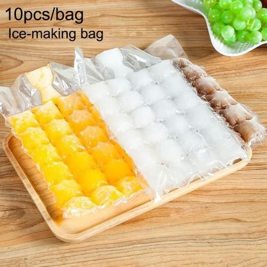 10pcs sacs à glaçons jetables clair réfrigérateur congélateur en