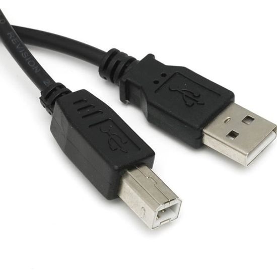 INECK® 1.8M Câble d'Imprimante USB A-B Noir pour tous HP Imprimantes inclus  Deskjet Photosmart LaserJet Officejet Inkjet Colour Copier Fax DesignJet  Pro Premium - Câbles USB - Achat & prix