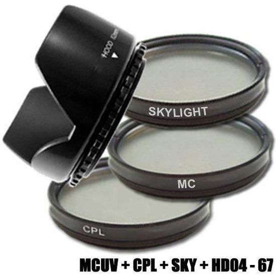 Kit Filtri DynaSun Pro 77 Mm - CPL Polarizzatore + MC UV + Skylight + Paraluce Tulipano
